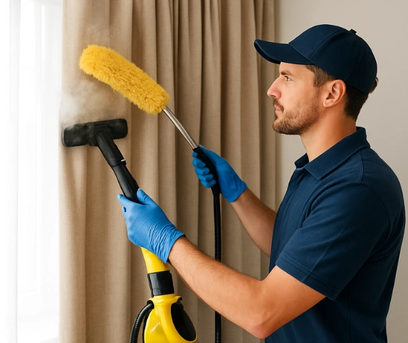 Trusted drapes cleaning technician Matty Curtain Cleaning banyo QLD